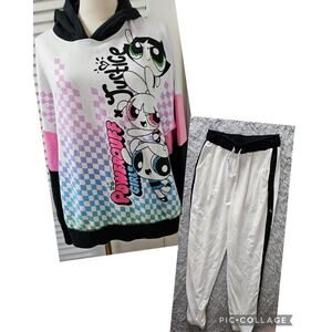 Justice x POWERPUFF GIRLS Pullover Hoodie and Jogger Sweatpants Small Medium‎